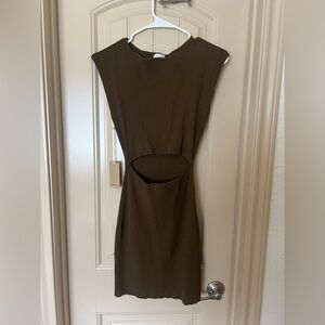 Wilfred Olive Cutout Mini Dress